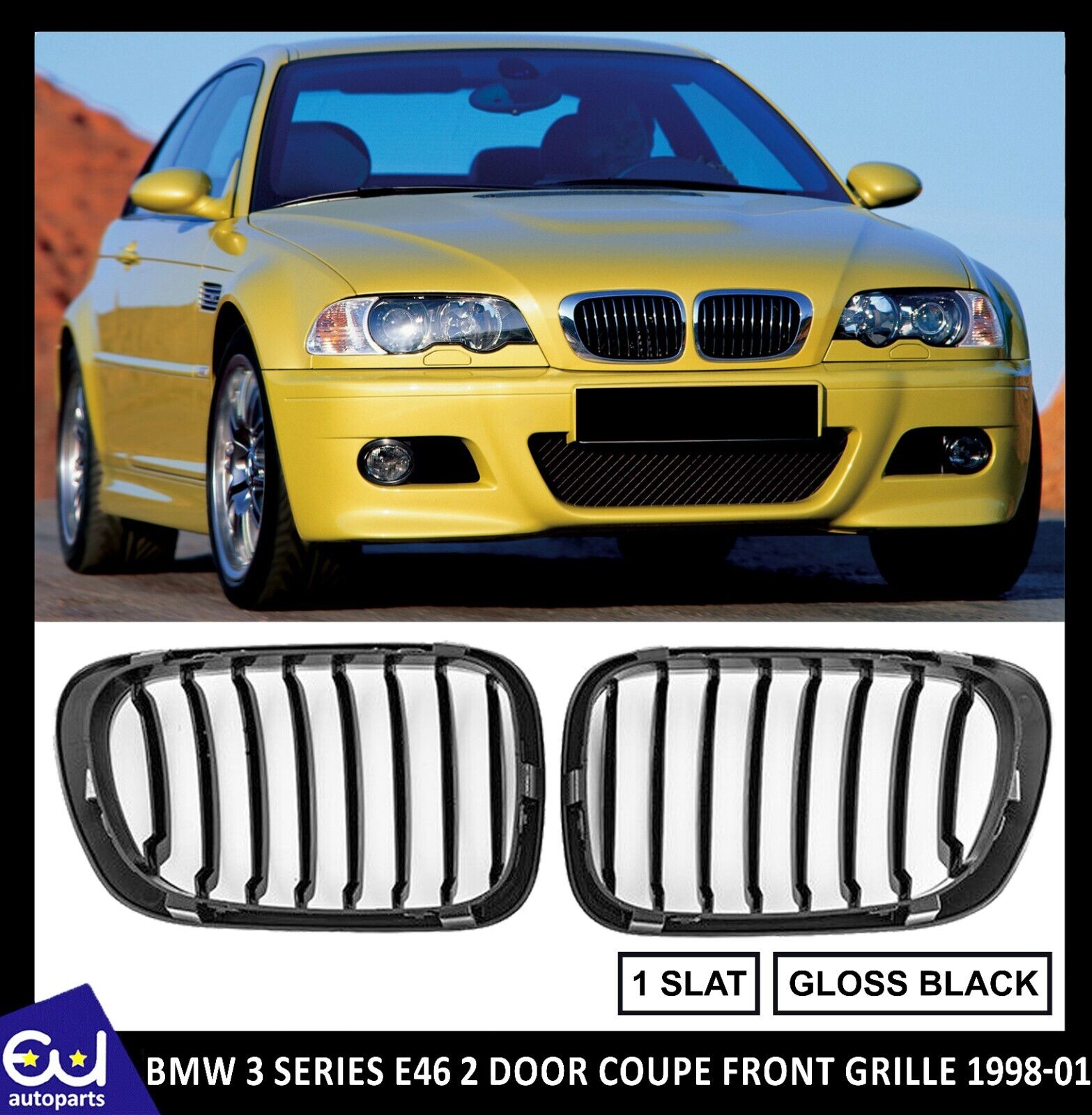 DEPO Clear Front Indicator Light Pair For BMW 3 Series E46 2 Door Coupe 1998-2001