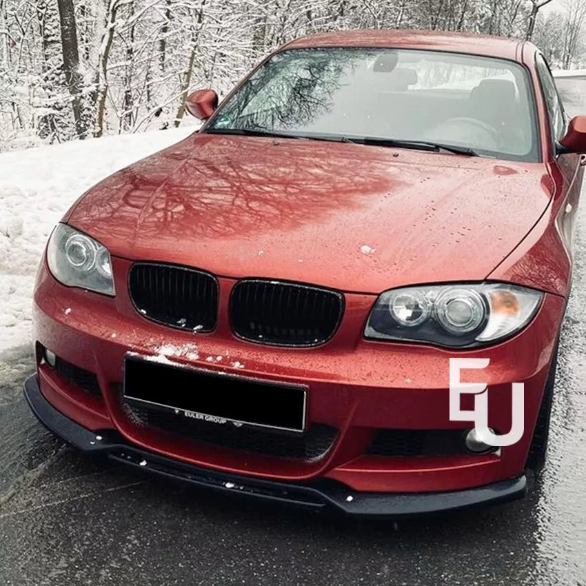 FOR BMW 1 SERIES E82 E88 GLOSS BLACK FRONT BUMPER SPLITTER LIP M SPORT 2007-2013