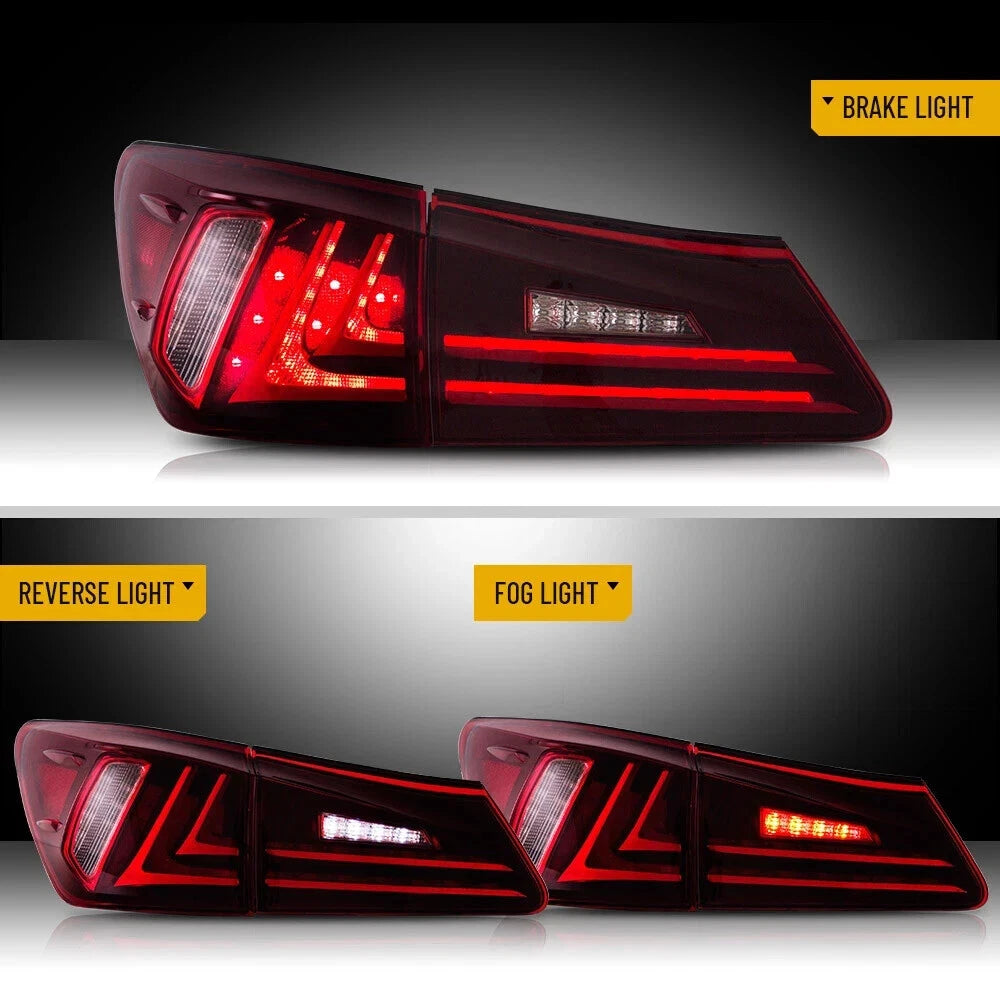 SEQUENTIAL REAR LED TAIL LIGHTS LAMPS LAMP FOR LEXUS ISF IS250 IS350 2006-2013