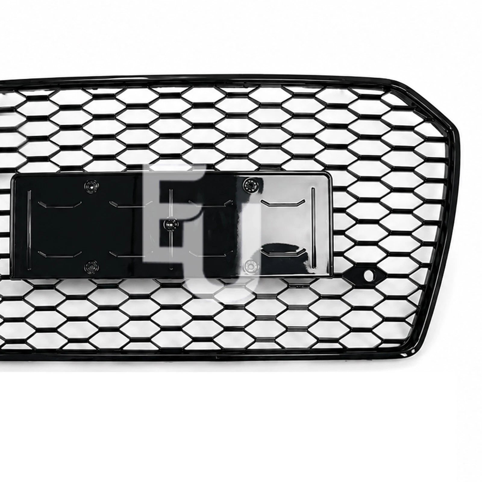 RS6 LOOK FRONT HONEYCOMB GRILL GRILLE FOR AUDI A6 S6 C7.5 2015-18 BLACK NO LOGO