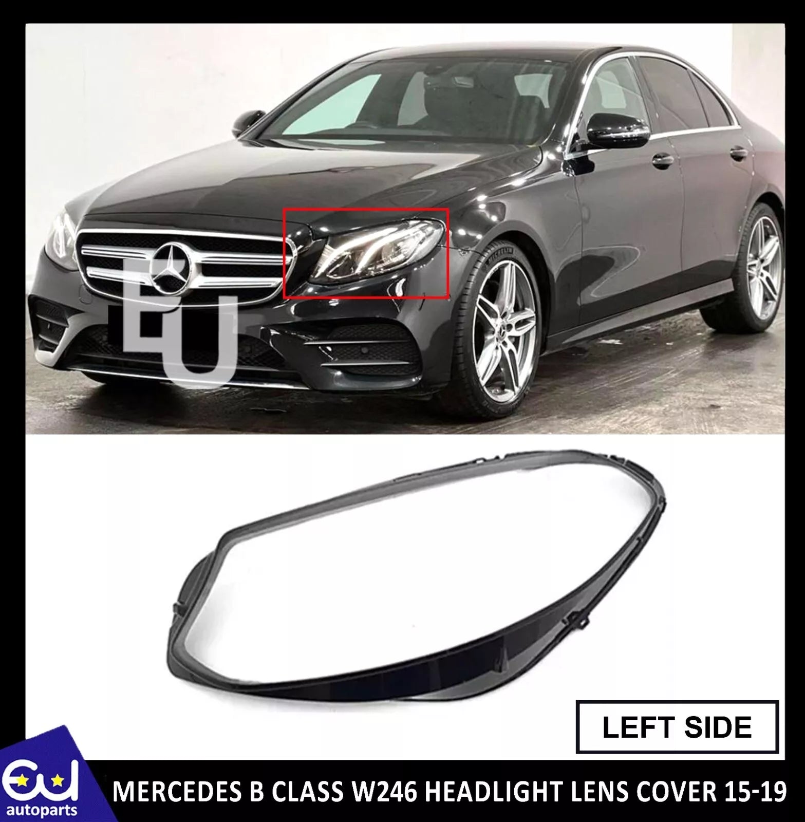 LEFT PASSENGER SIDE HEADLIGHT LENS HEADLAMP COVER FOR MERCEDES B CLASS W246 LCI