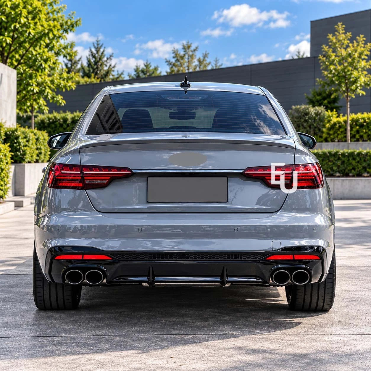 FOR AUDI A4 S4 B9.5 8W S-LINE FACELIFT LCI REAR BUMPER DIFFUSER BLACK 2020-2025