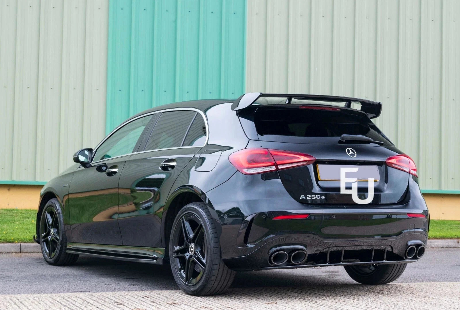 FOR MERCEDES A CLASS HATCH REAR BUMPER DIFFUSER &TAILPIPES W177 A45 AMG LOOK 19+