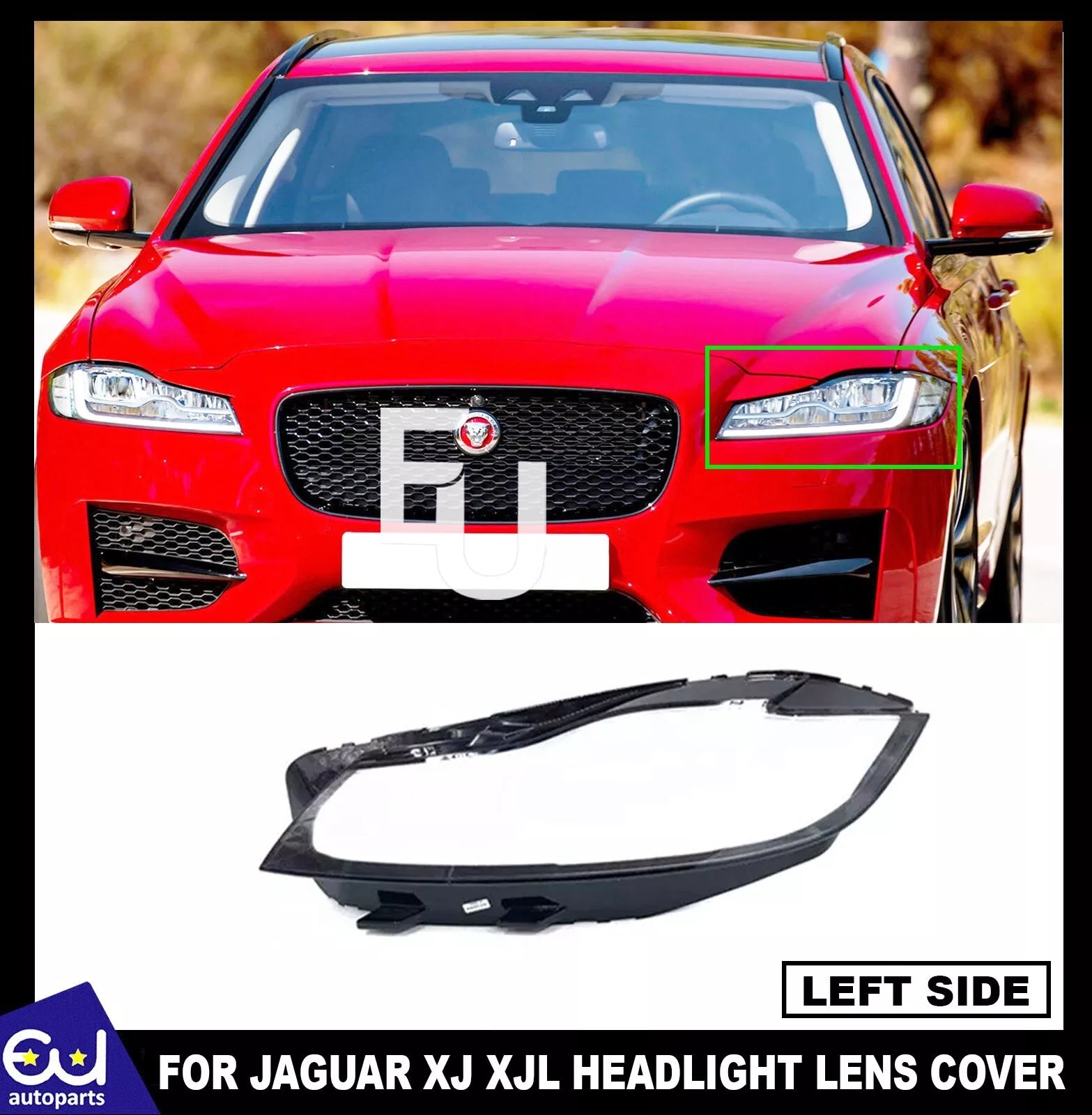 LEFT PASSENGER SIDE HEADLIGHT LENS COVER LAMP FOR JAGUAR XF XFL 2015-2019