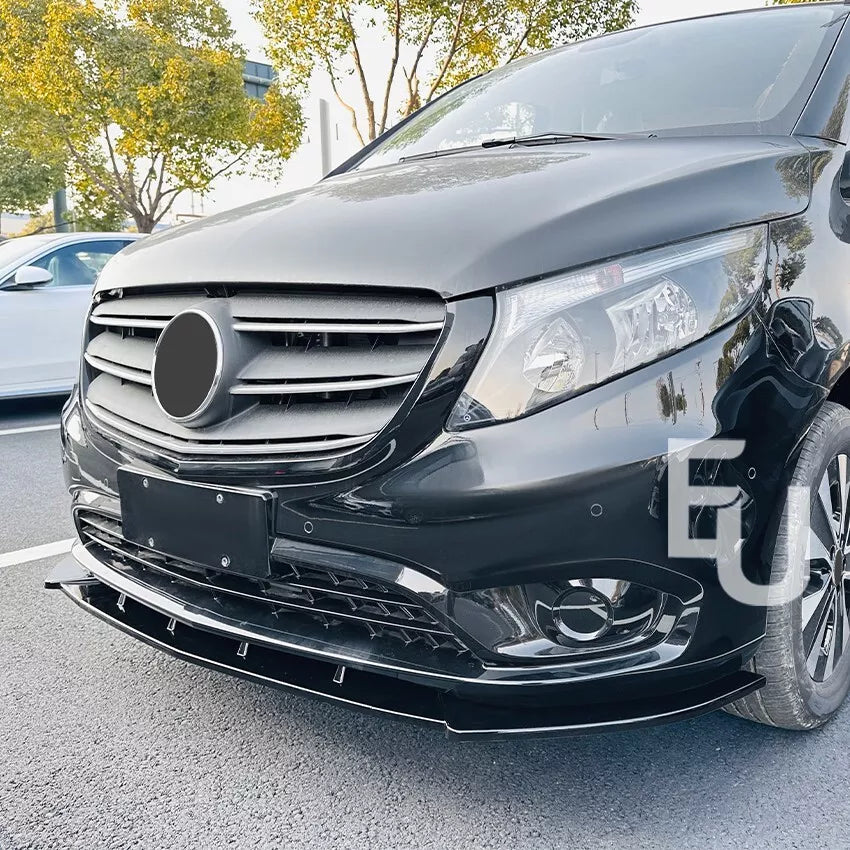 FOR MERCEDES V CLASS VITO VIANO W447 FRONT BUMPER SPLITTER LIP SPOILER GLOSS 14+