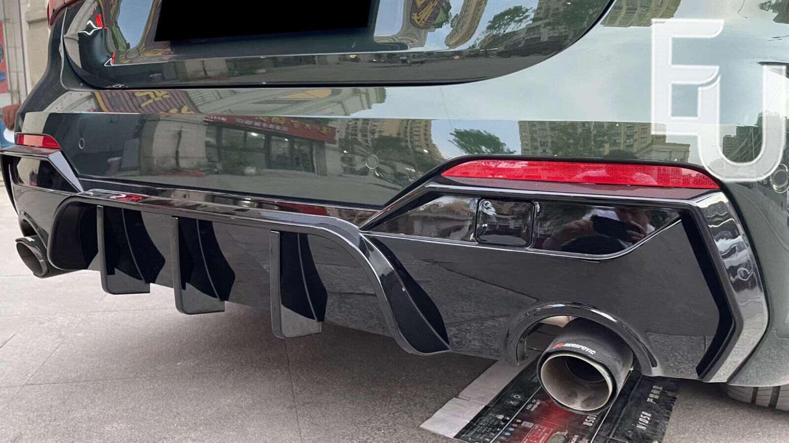 FOR BMW 4 SERIES G22 G23 M SPORT REAR DIFFUSER LIP VALANCE GLOSS BLACK 2020+