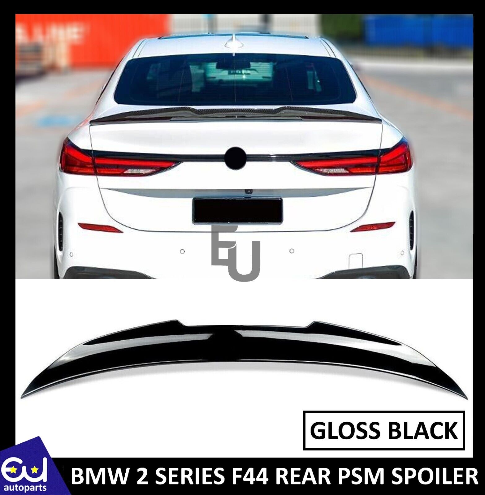 FOR BMW F44 2 SERIES GRAN COUPE GLOSS BLACK PSM STYLE REAR BOOT SPOILER LIP 19+
