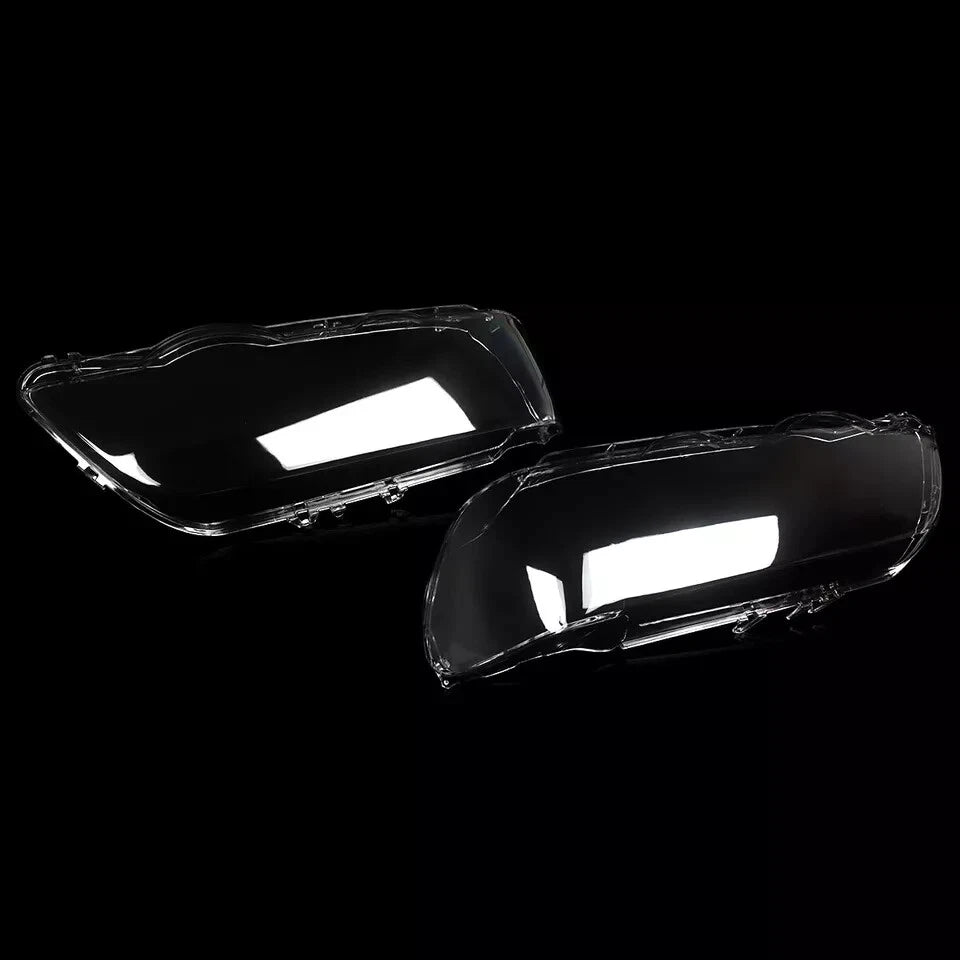LEFT RIGHT HEADLIGHT HEADLAMP LENS COVER SHELL REPLACEMENT FOR BMW X5 E53 00-03