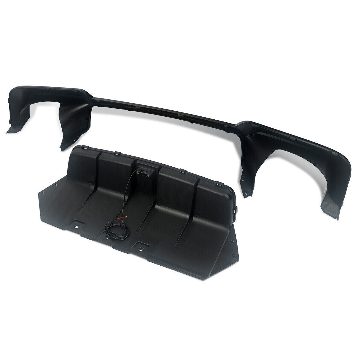FOR BMW F10 F11 5 SERIES REAR DIFFUSER BUMPER VALANCE WITH LED M-SPORT GLOSS BLK