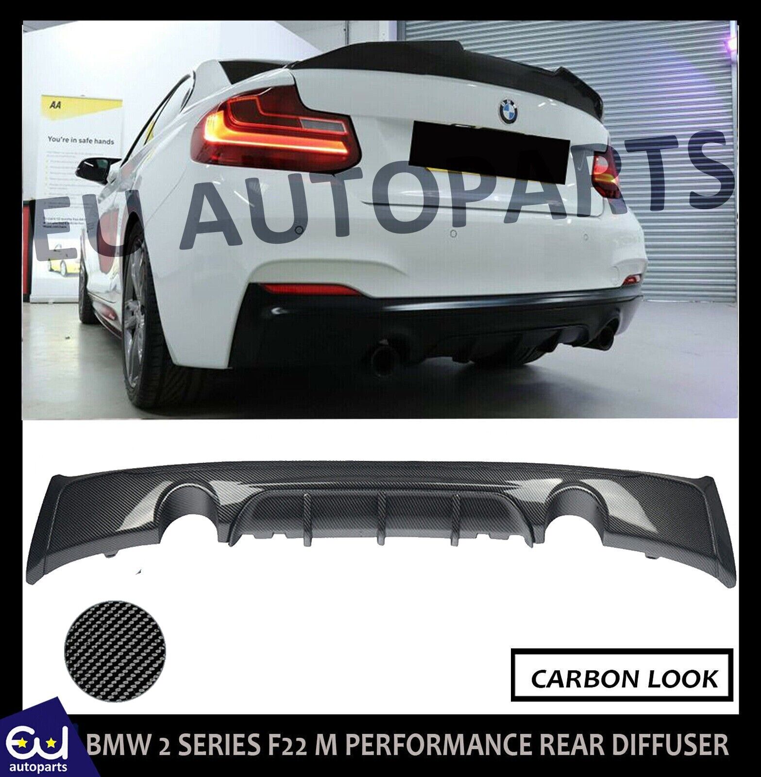 FOR BMW REAR DIFFUSER F22 F23 2 SERIES M SPORT  M235 EXHAUST