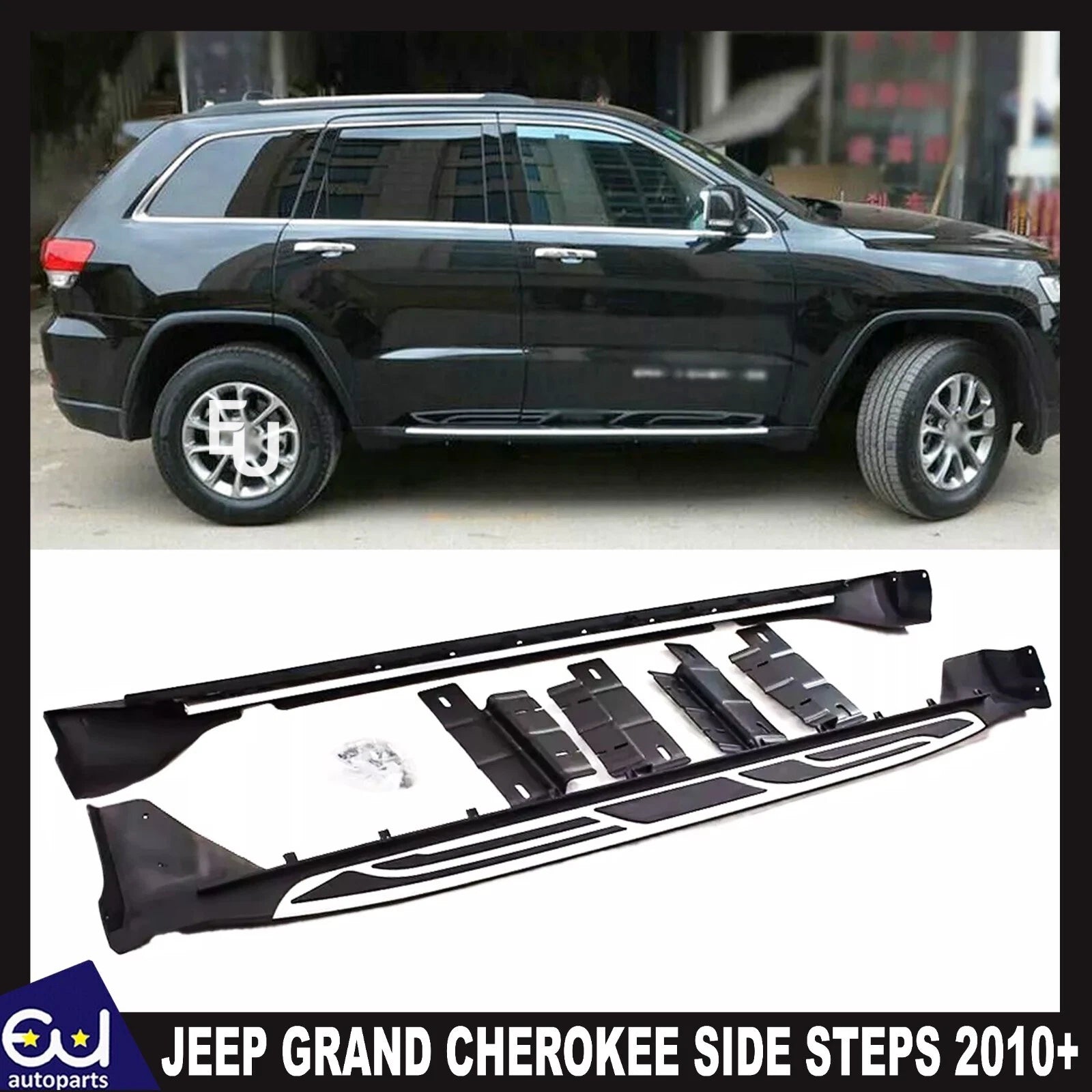 RUNNING BOARDS FOR JEEP GRAND CHEROKEE 2010+ POLISHED ALUMINIUM SIDE STEPS