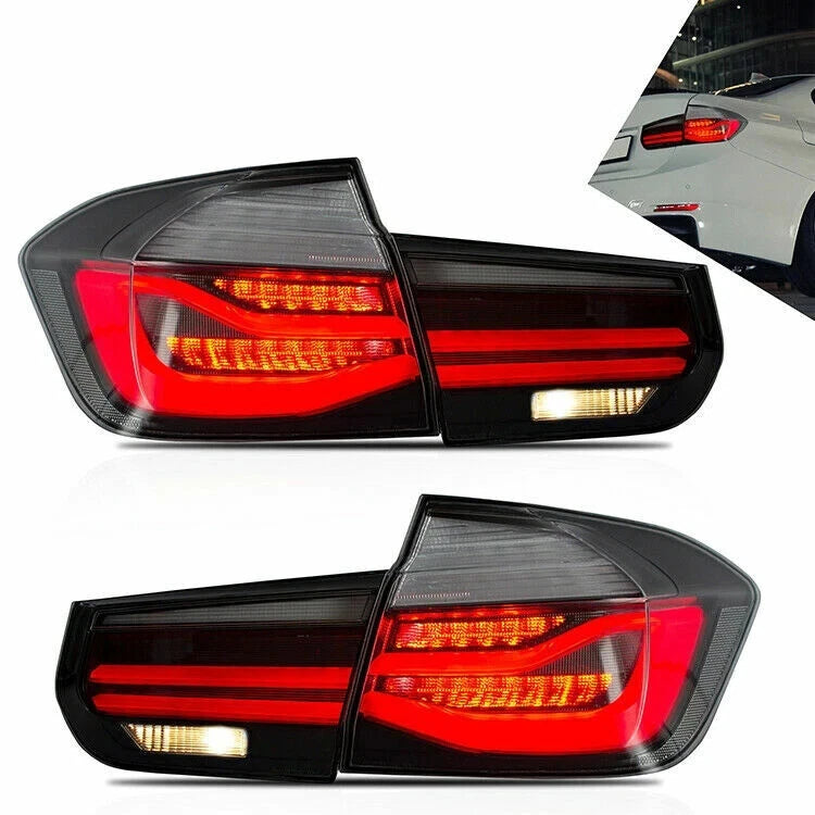 PAIR LED TAIL LIGHTS FOR BMW F30 F35 F80 M3 LCI STYLE CLEAR REAR LAMPS 2012-2018