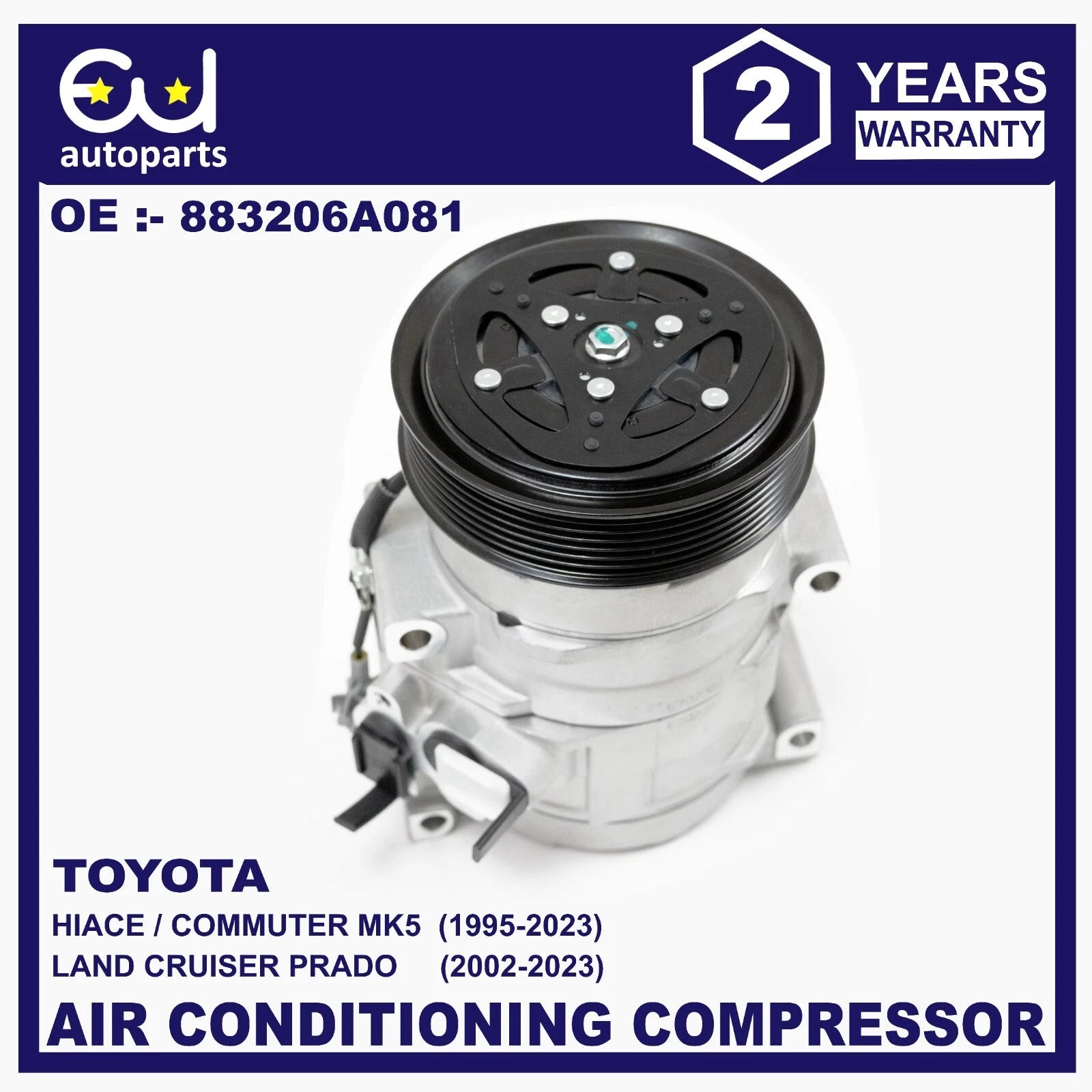 AIR CON AIR CONDITIONING COMPRESSOR FOR TOYOTA HIACE MK5 LAND CRUISER PRADO 2.5