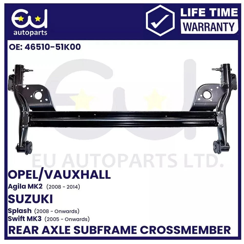 FOR VAUXHALL AGILA & SUZUKI SWIFT SPLASH NEW REAR SUBFRAME AXLE CROSSMEMBER BEAM
