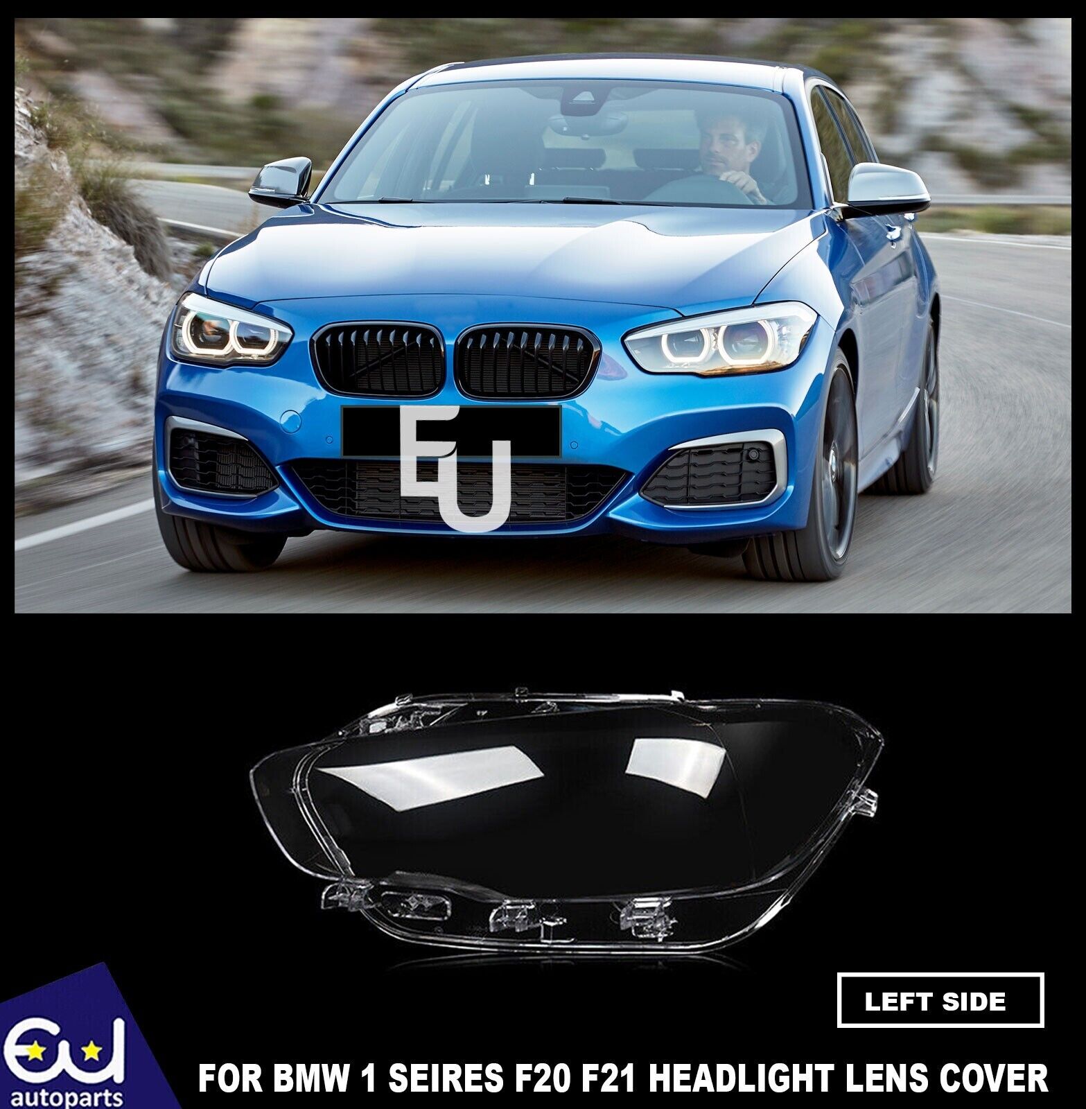 LEFT FOR BMW 1 SERIES F20/F21 LCI LED HEADLIGHT LENS REPLACEMENT SHELL 2015-2019