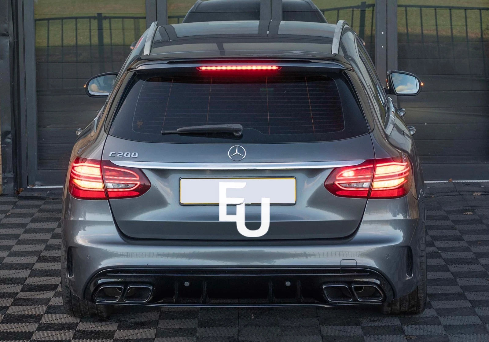 REAR ROOF SPOILER LIP WING FOR MERCEDES C CLASS S205 ESTATE 15-21 GLOSS BLACK