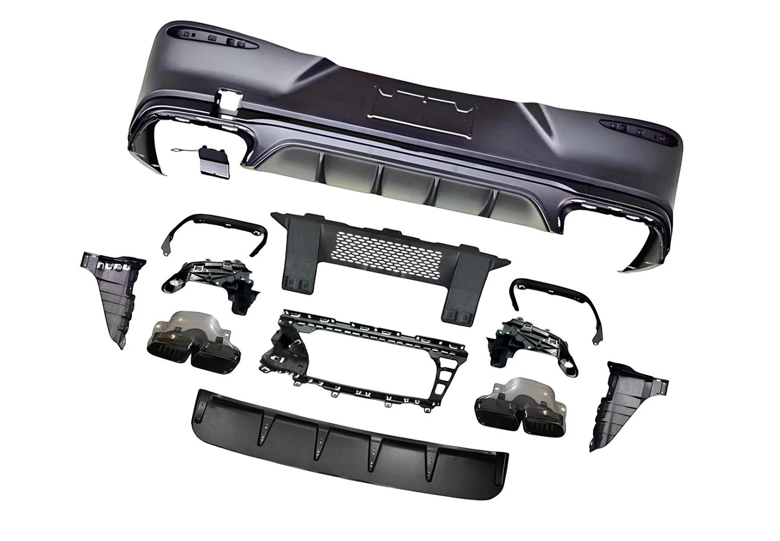 FOR MERCEDES BENZ GLC COUPE C254 AMG LINE GLC63 COUPE DIFFUSER WITH TAILPIPE 23+
