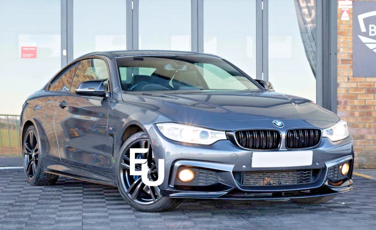 FOR BMW 4 SERIES F32 F33 F36 M SPORT SIDE SKIRT EXTENSION BLADES LIP GLOSS BLACK