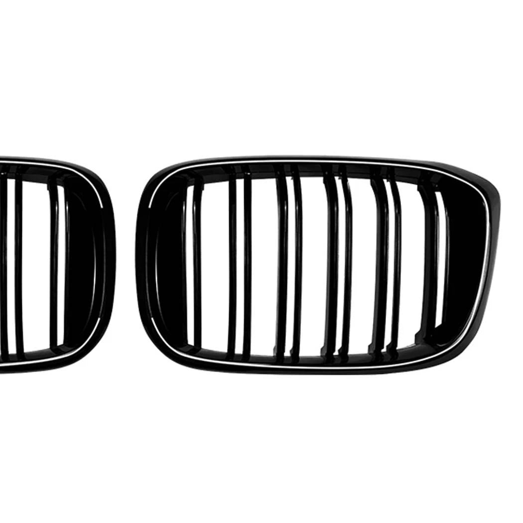 FOR BMW X3 G01 X3M G02 X4 GLOSS BLACK FRONT KIDNEY DUAL LED GRILLE GRILL 18-2022