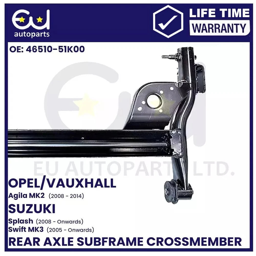 FOR VAUXHALL AGILA & SUZUKI SWIFT SPLASH NEW REAR SUBFRAME AXLE CROSSMEMBER BEAM