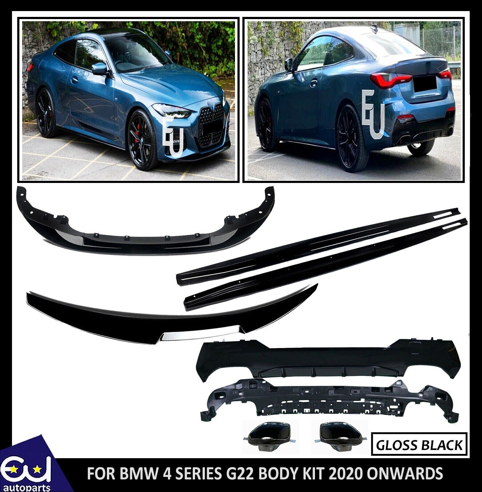 FOR BMW 4 SERIES G22 23 BODYKIT BODY KIT FRONT SPLITTER SIDE SKIRT REAR DIFFUSER