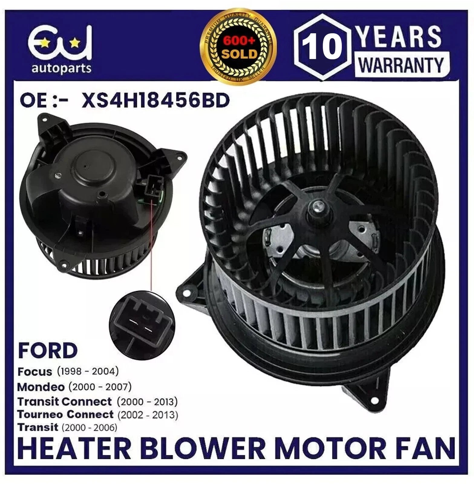 HEATER BLOWER MOTOR FAN FOR FORD FOCUS MK1 99-05 MONDEO MK3 TRANSIT CONNECT