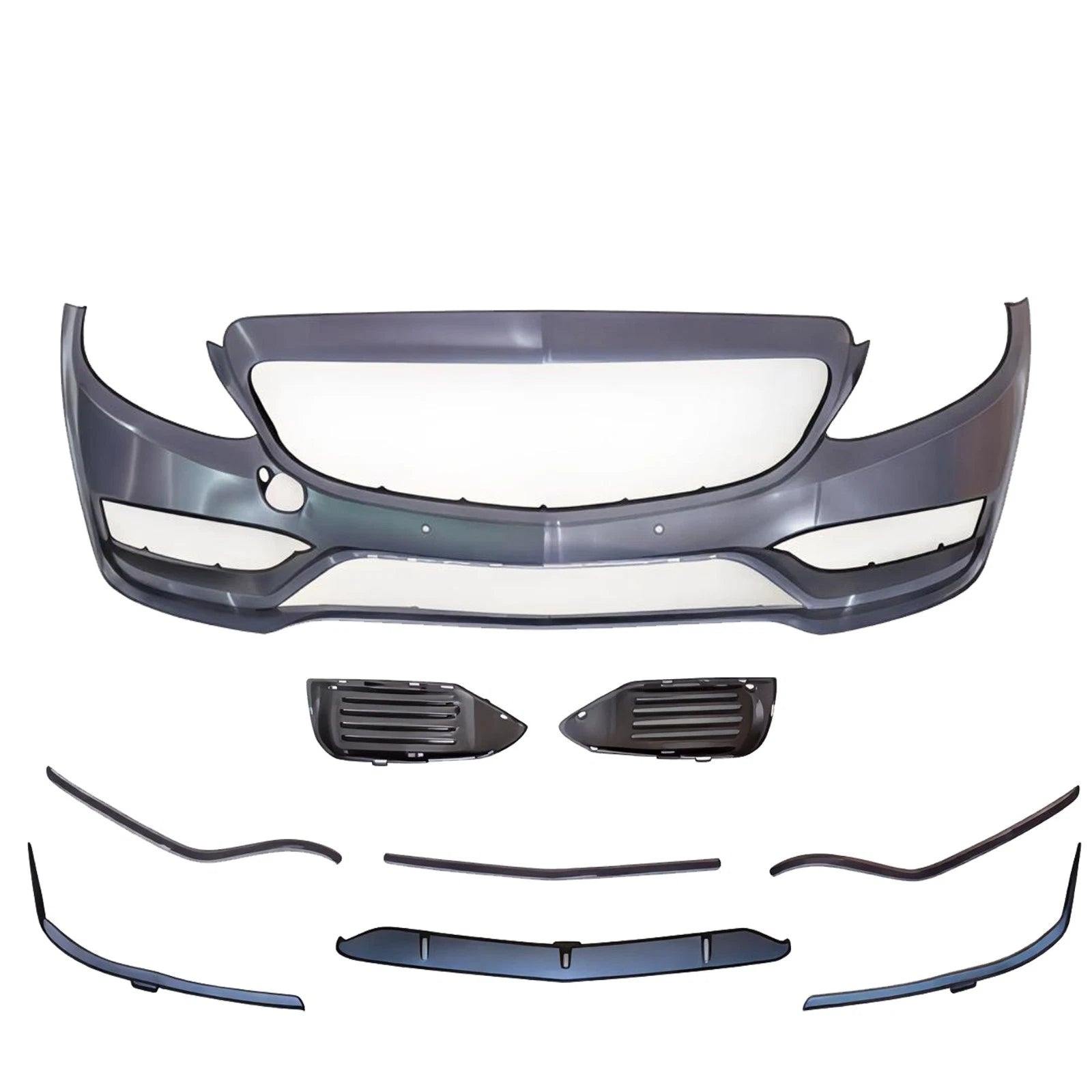 FOR MERCEDES W205 C205 C63 CONVERSION FRONT BUMPER GRILLE BODYKIT PRIMED 2015-18