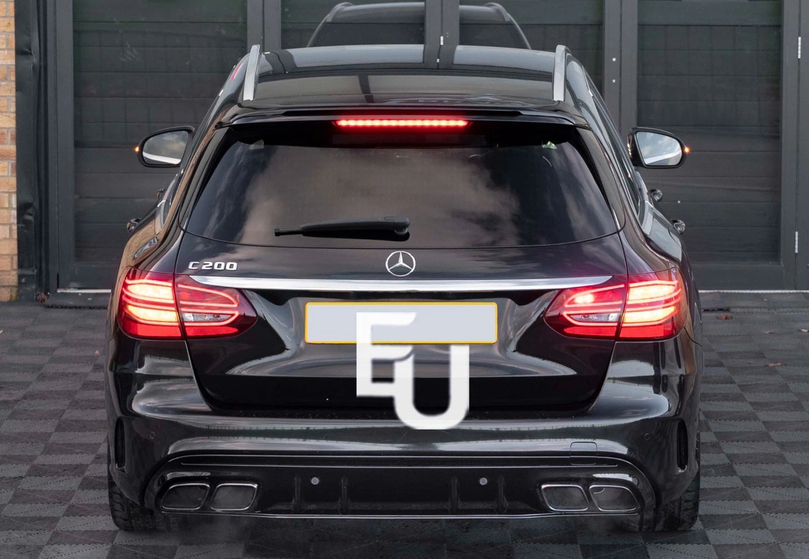 REAR ROOF SPOILER LIP WING FOR MERCEDES C CLASS S205 ESTATE 15-21 GLOSS BLACK