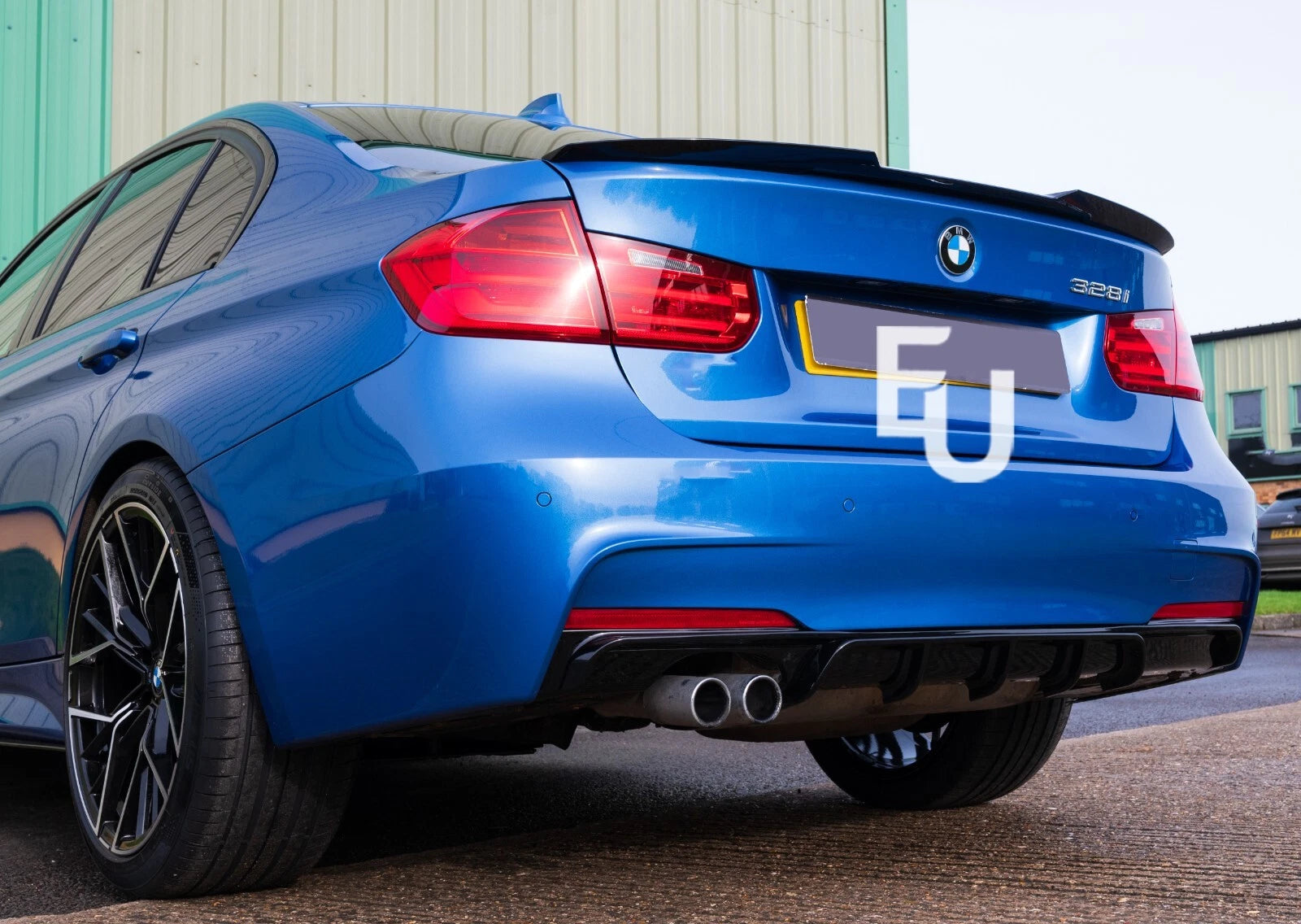 REAR DIFFUSER FRONT SPLITTER M SPORT FOR BMW 3 SERIES F30 F31 GLOSS BLACK 12-18