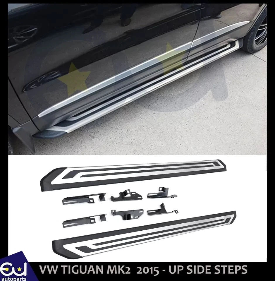 SIDE STEPS FOR VW TIGUAN MK2 2015- UP OEM STYLE RUNNING BOARDS NEW ALUMINIUM