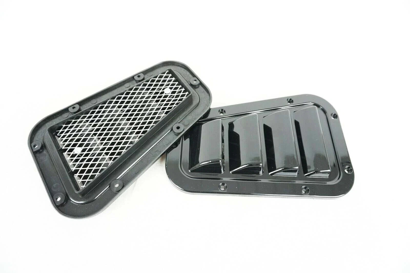 FOR LAND ROVER DEFENDER 90 110 TOP AIR INTAKE VENTS GLOSS BLACK WING BONNET SET