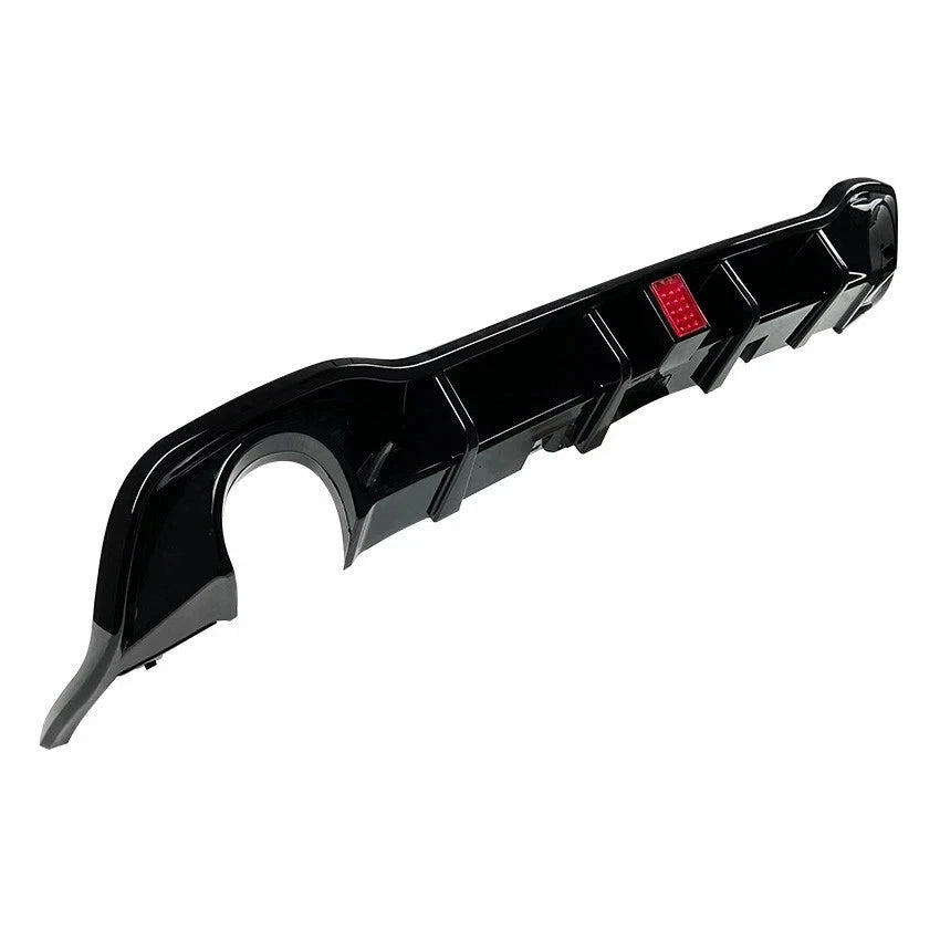 FOR VW GOLF MK8 GTI R-LINE REAR DIFFUSER WITH LED BRAKE LIGHT GLOSS BLACK 20-23