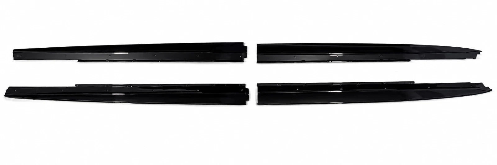 FOR BMW 5 SERIES G30 G31 F90 M5 M SPORT SIDE SKIRT EXTENSION BLADES GLOSS BLACK