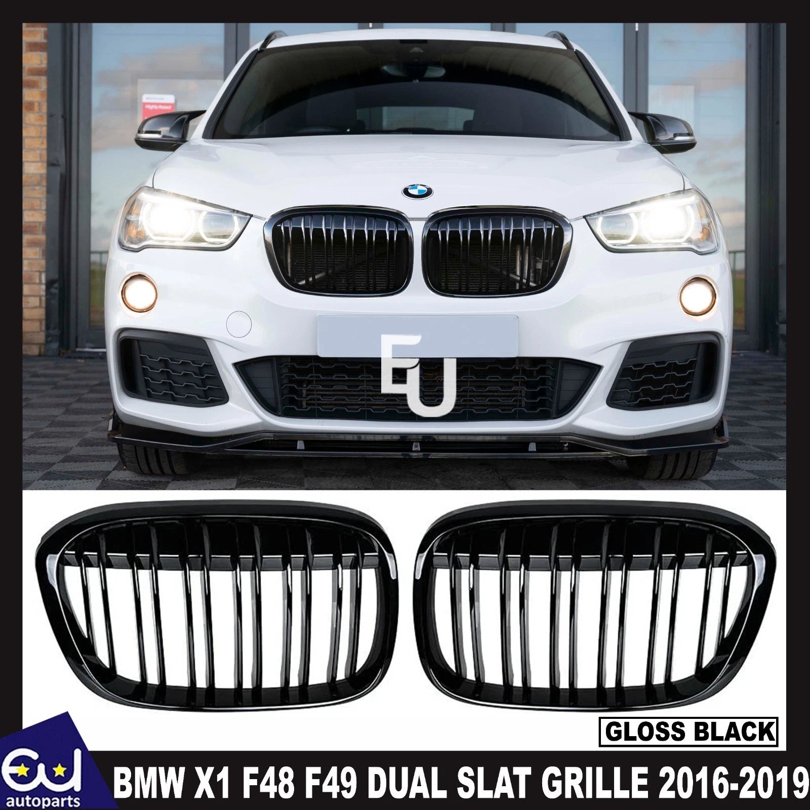 FOR BMW X1 F48 F49 DUAL SLAT KIDNEY FRONT MP GRILLE GRILL PRE FACELIFT 2016-2019