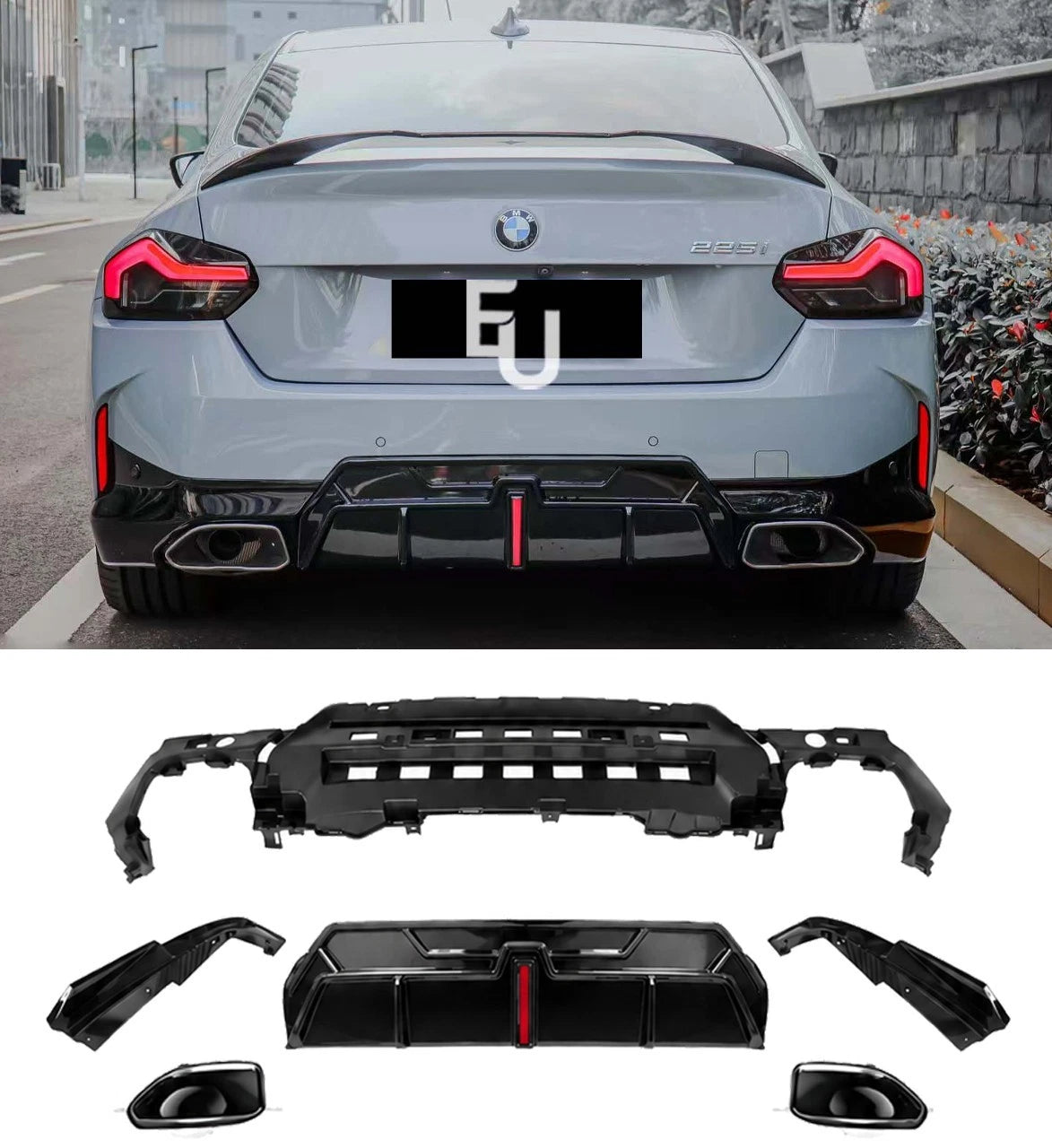 FOR BMW 2 SERIES G42 COUPE BODYKIT FRONT SPLITTER REAR SPOILER DIFFUSER BODY KIT
