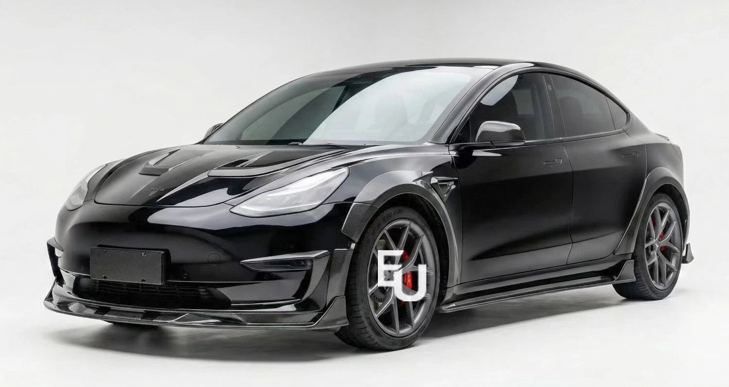 BRAGE DESIGN WIDE BODY BODYKIT WITH WHEEL ARCH FRONT SPLITTER FOR TESLA MODEL 3