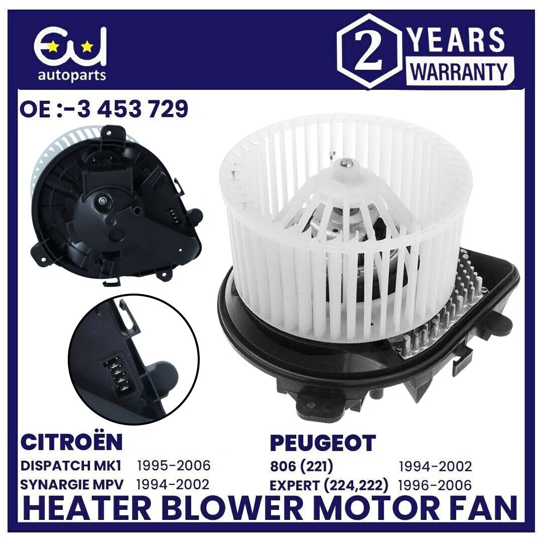 HEATER BLOWER MOTOR FAN W/ RESISTOR LEFT FOR CITROEN DISPATCH PEUGEOT EXPERT 806