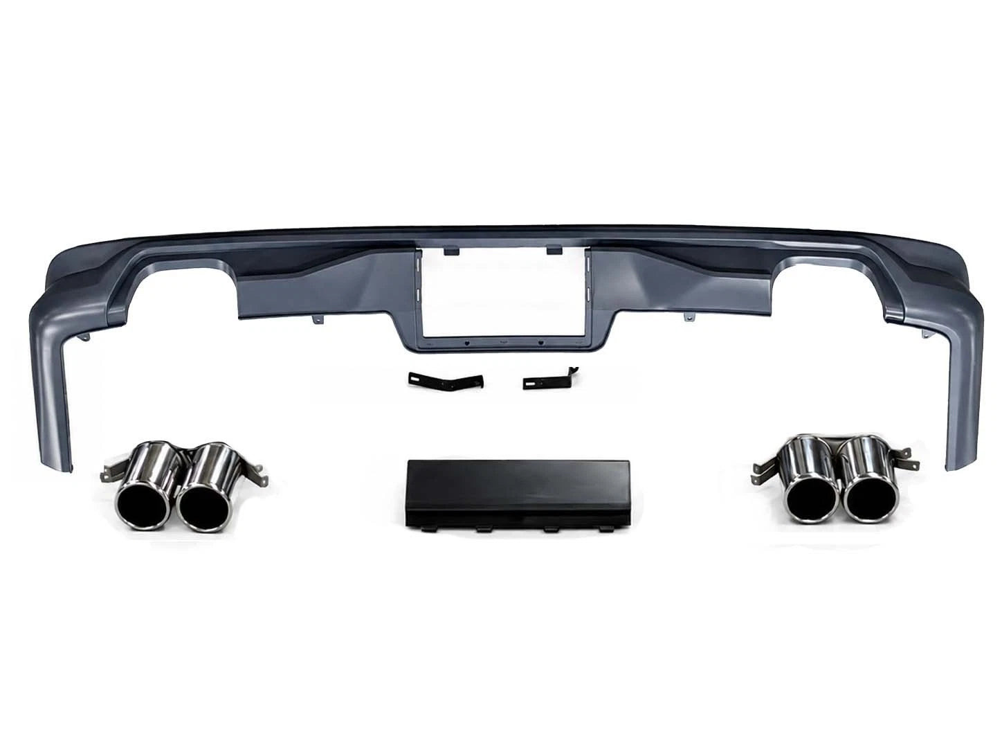 PRIMED REAR BUMPER WITH QUAD EXHAUST TIPS FOR VW TRANSPORTER T6.1 2019-2024
