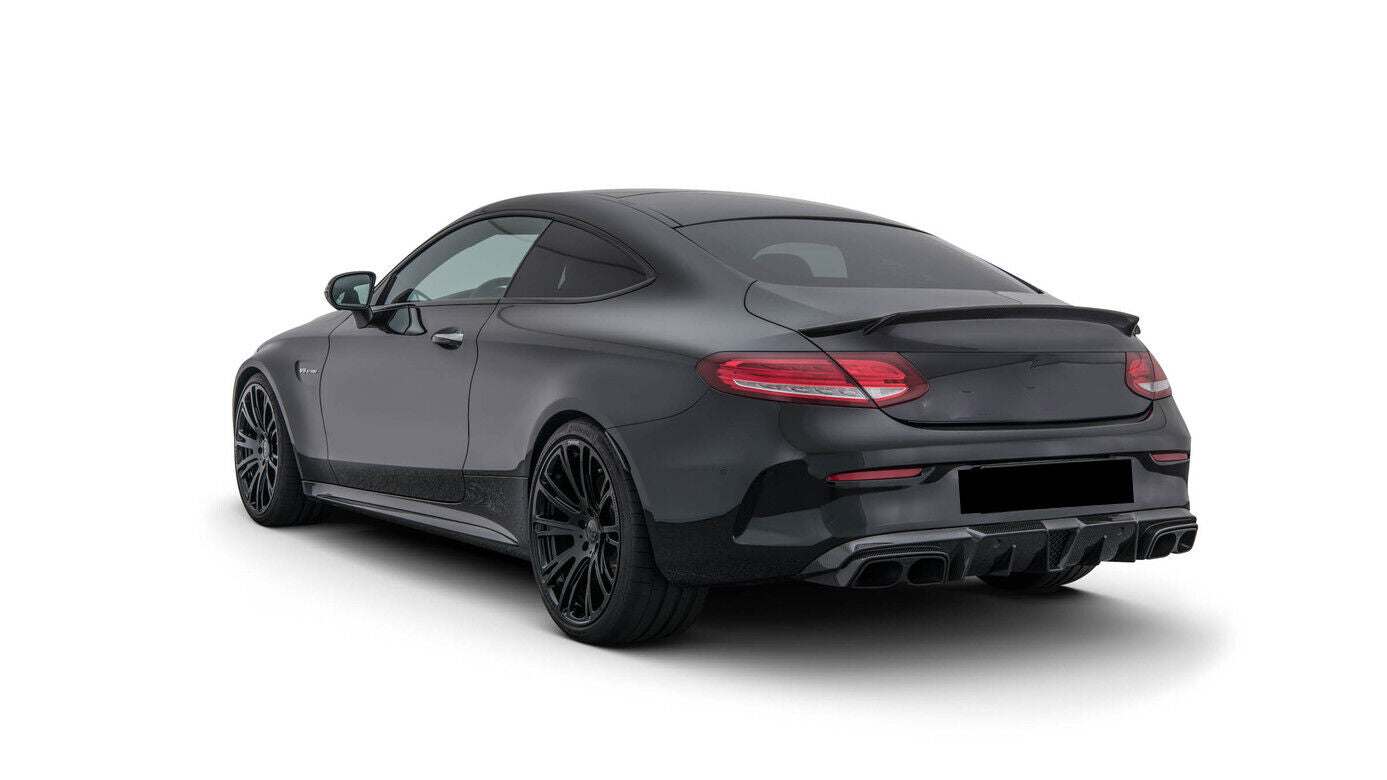 FOR MERCEDES C CLASS C205 A205 COUPE B STYLE REAR DIFFUSER+TAILPIPES CARBON LOOK