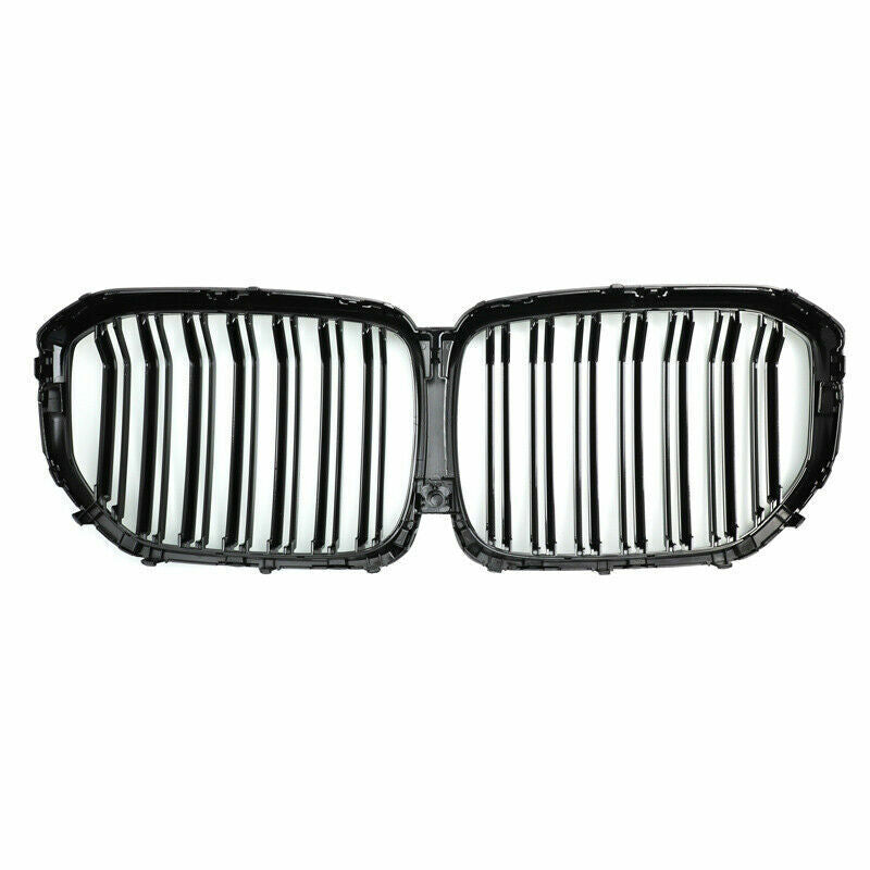 FOR BMW X5 G05 GLOSS BLACK TWIN DUAL SLAT KIDNEY GRILL GRILLE 2018 ONWARDS MODEL