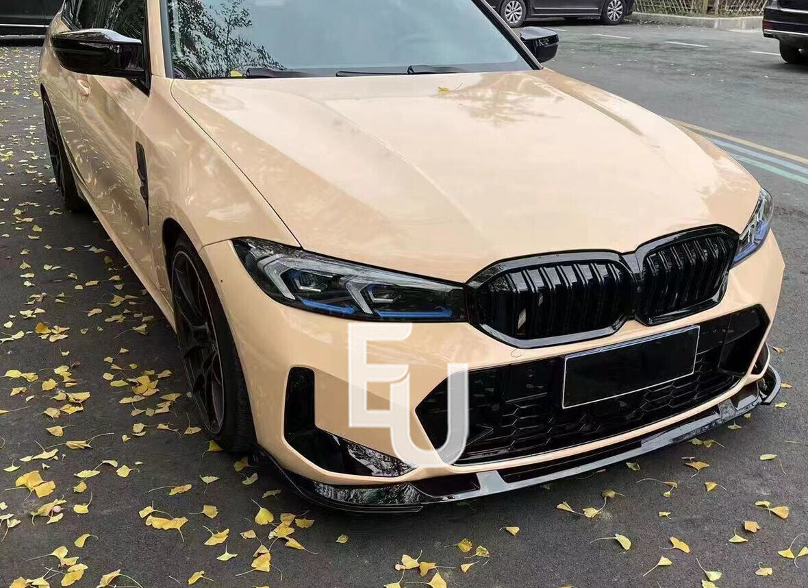 FOR BMW 3 SERIES G20 G21 LCI FRONT LIP SPLITTER SPOILER GLOSS BLACK 2022-2024