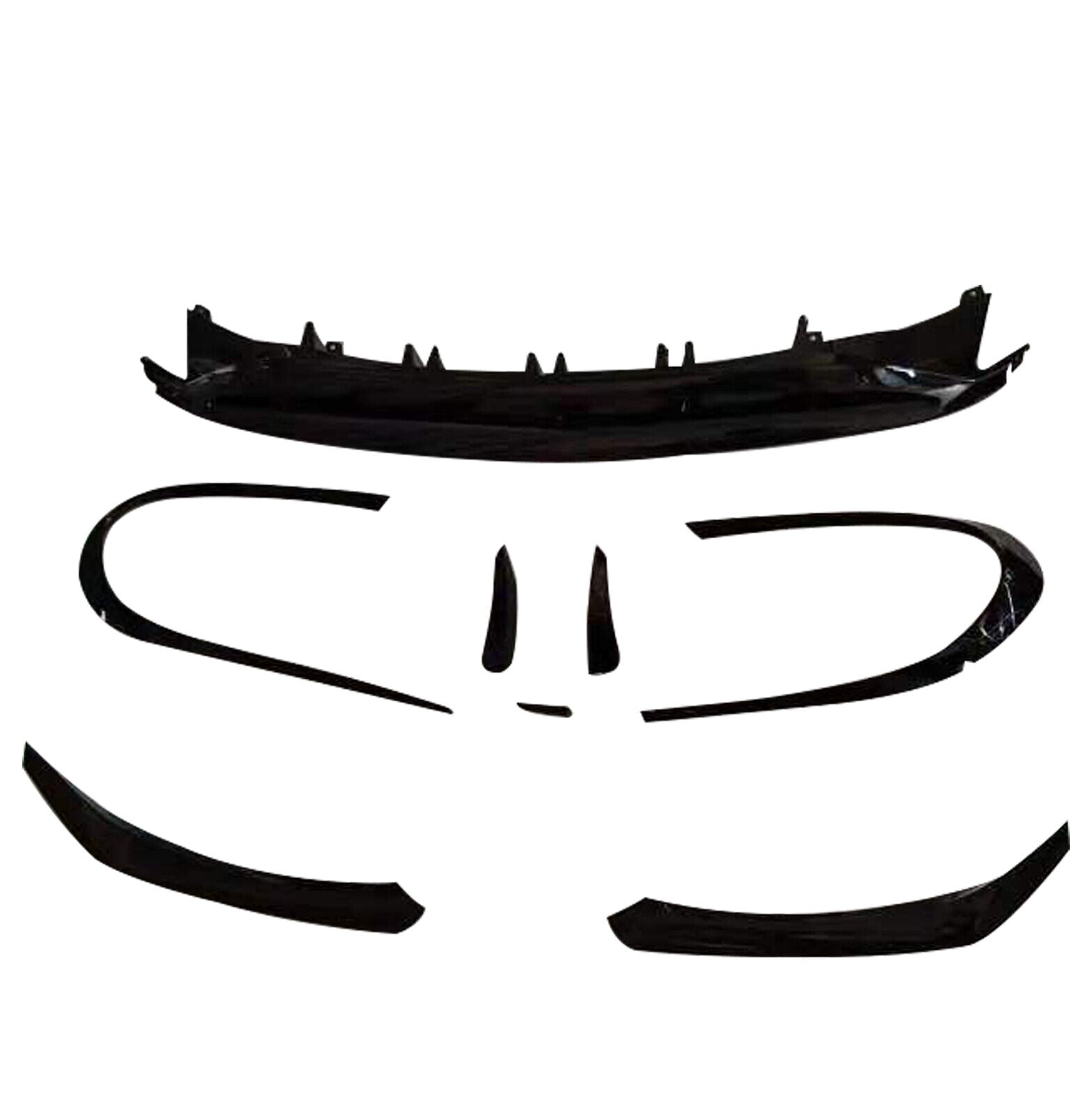 AERO KIT FOR MERCEDES A CLASS W176 AMG FRONT SPLITTER LIP FINS GLOSS BLACK 16-18