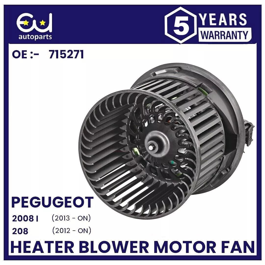HEATER BLOWER MOTOR FAN FOR PEUGEOT 208 2008 MK1 CITROEN C3 MK3 12+ 1608182080