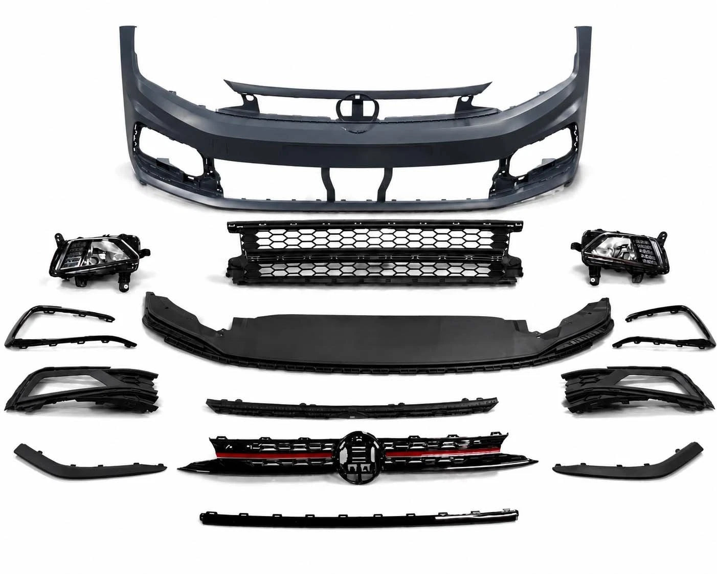 FOR VW VOLKSWAGEN POLO GTI MK8 2018-2022 FRONT BUMPER COMPLETE GRILL & TRIMS