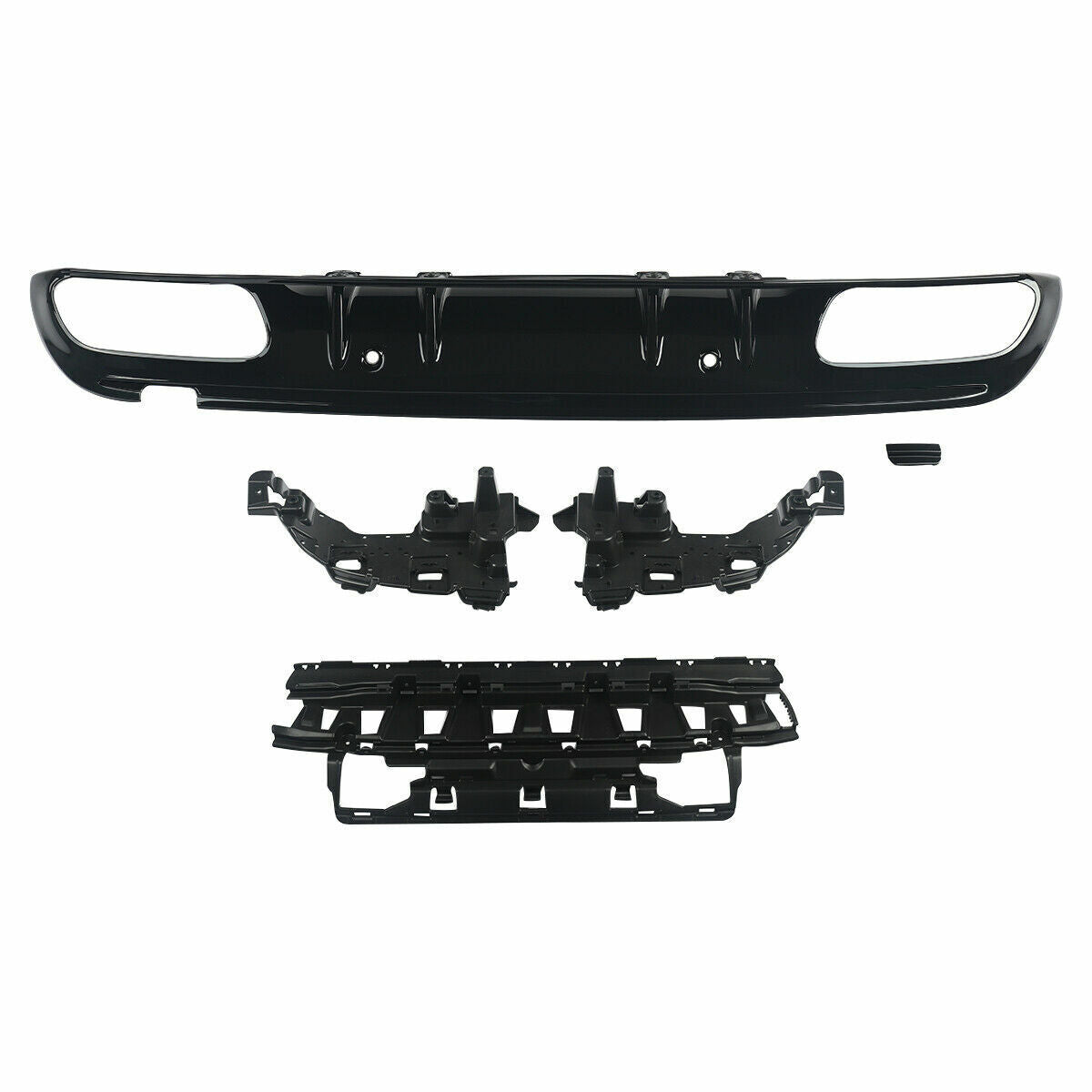 REAR BUMPER DIFFUSER FOR MERCEDES BENZ C CLASS W205 AMG C63 TAIL PIPES AMG SEDAN