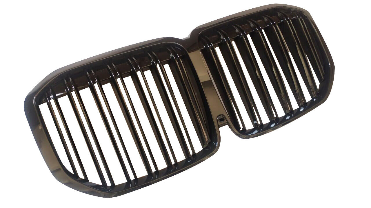 FRONT TWIN SLAT KIDNEY GRILLE GRILL FOR BMW X7 G07 2019+ GLOSS BLACK M STYLE