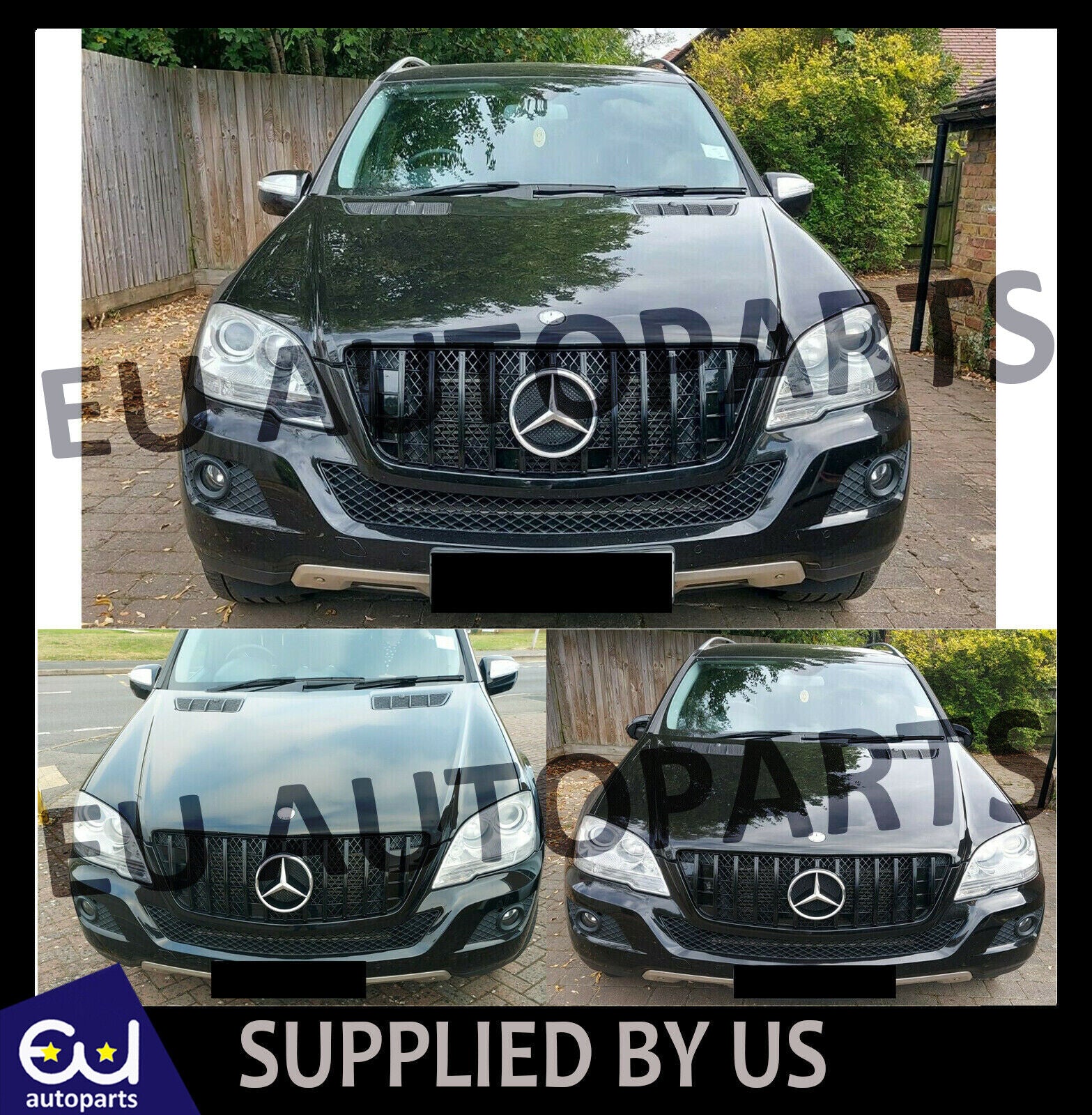 FOR MERCEDES M CLASS ML W164 FACELIFT 09-2011 FRONT GT R GRILLE GRILL BLACK MESH