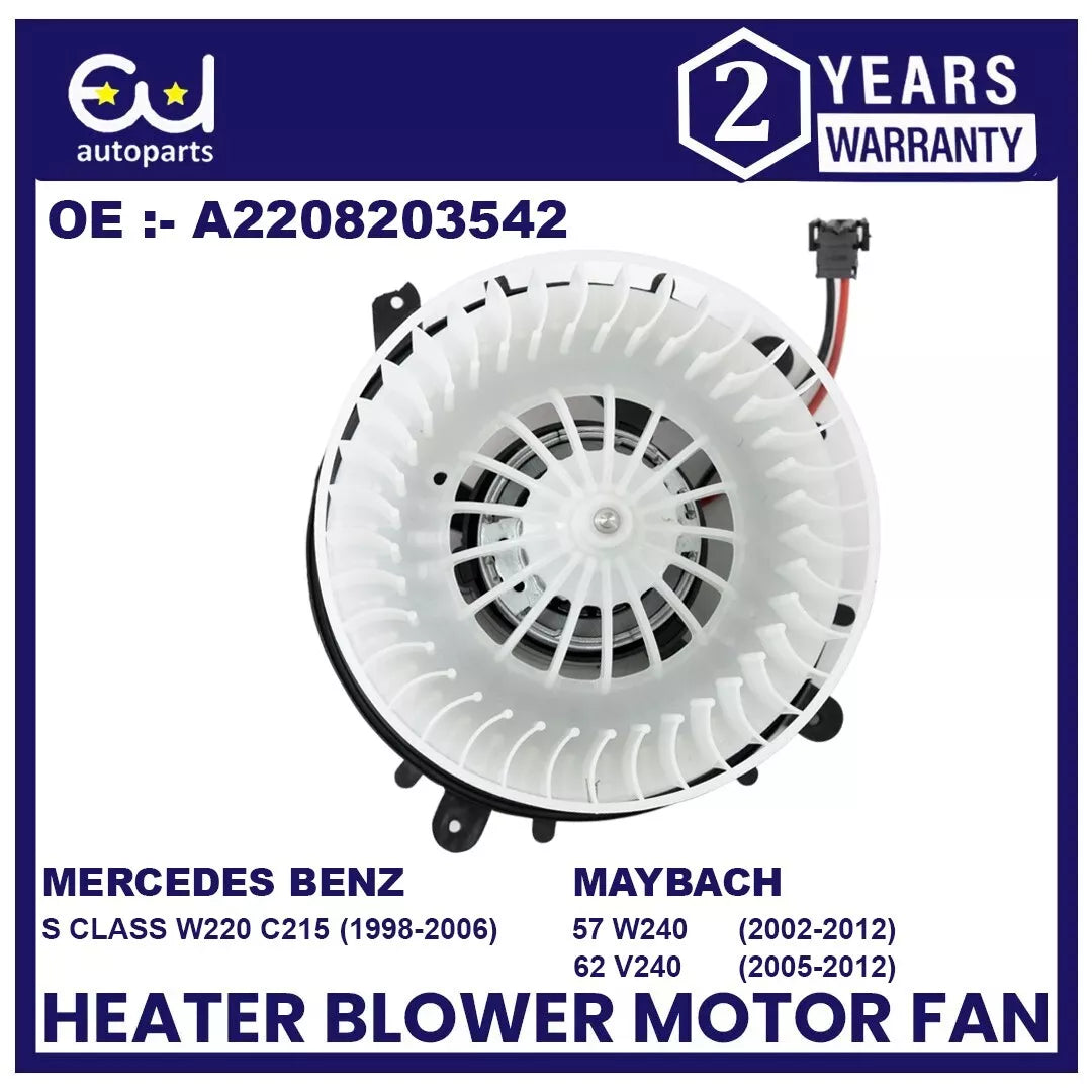 HEATER BLOWER MOTOR FAN FOR MERCEDES S CLASS W220 C215 MAYBACH 57 62 A2208203542