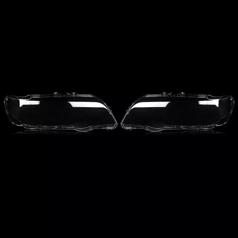LEFT RIGHT HEADLIGHT HEADLAMP LENS COVER SHELL REPLACEMENT FOR BMW X5 E53 00-03