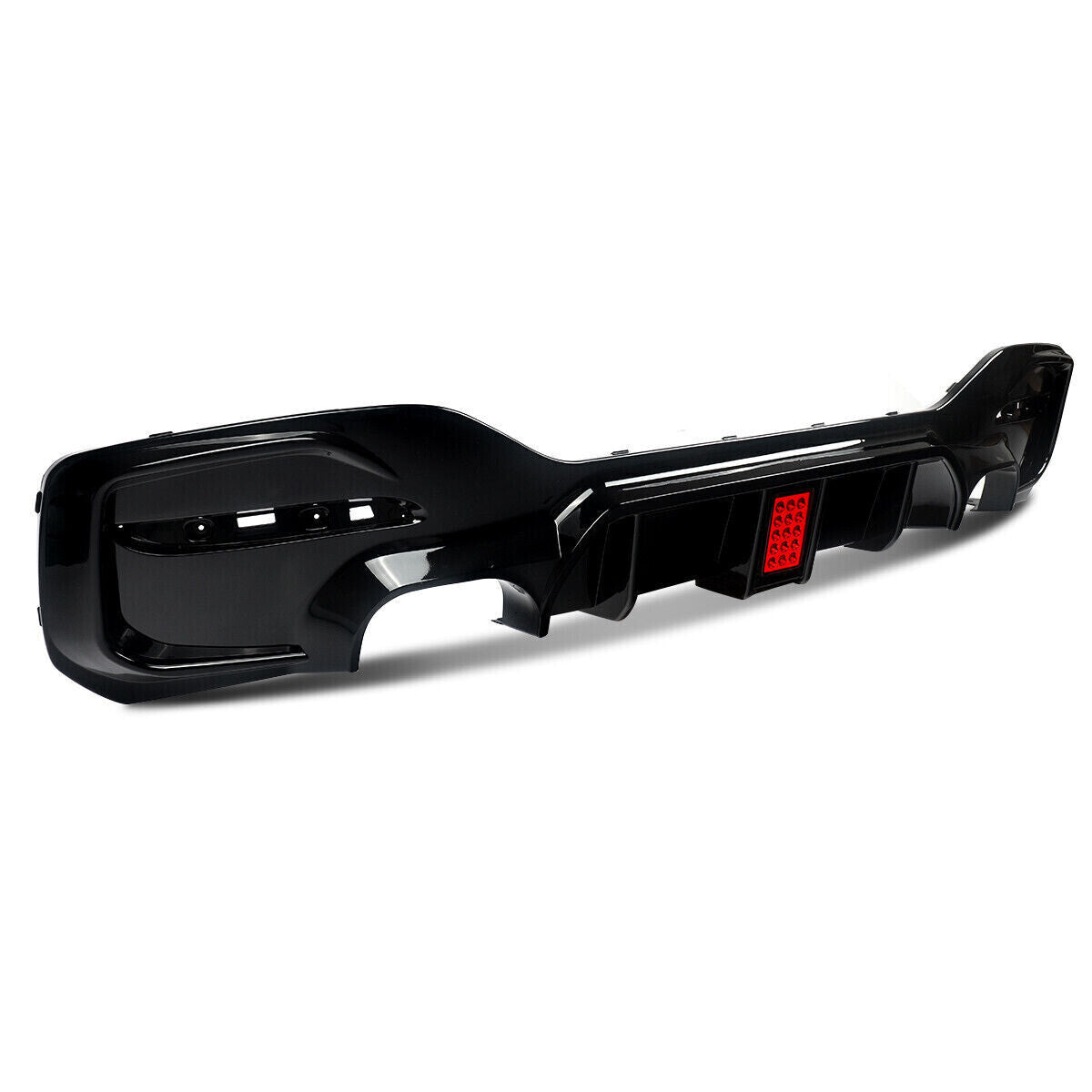 FOR BMW 1 SERIES M SPORT F20 F21 M135I M140I GLOSS BLK REAR BUMPER LED DIFFUSER